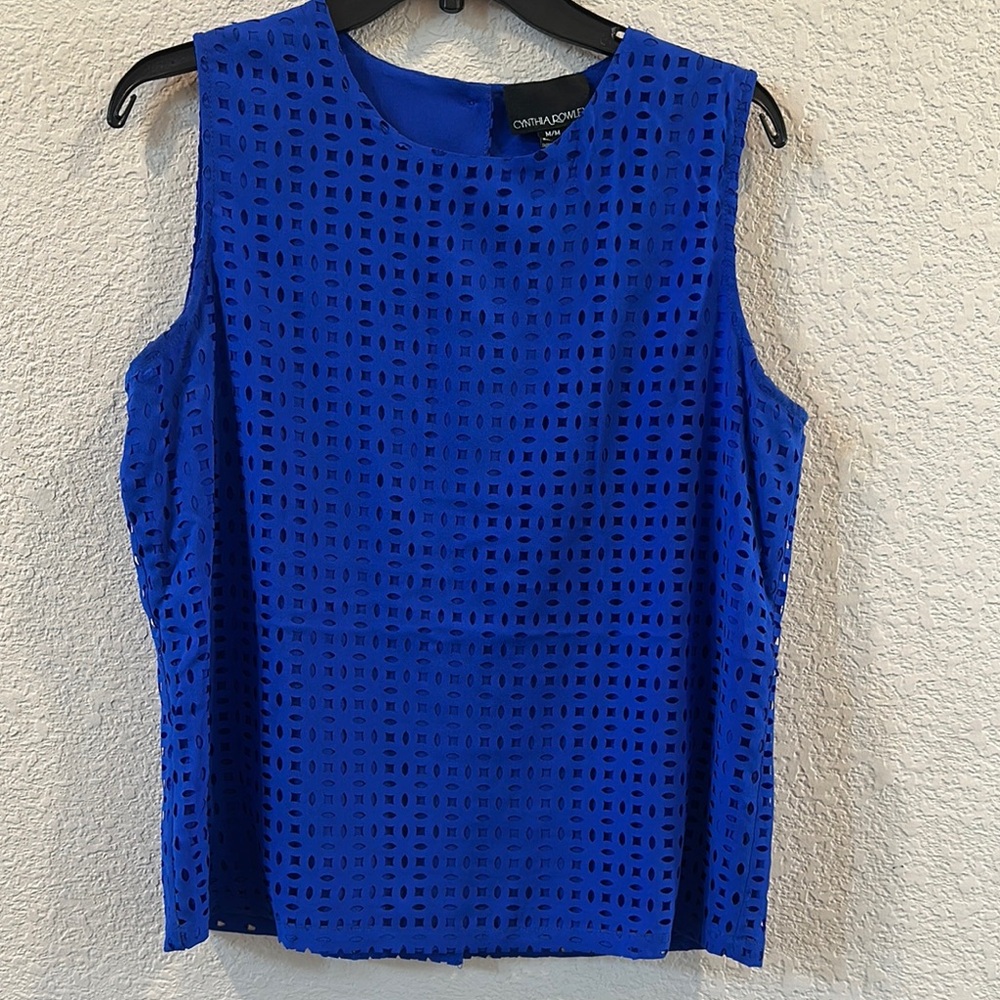 Cynthia Rowley sleeveless eyelet blouse
